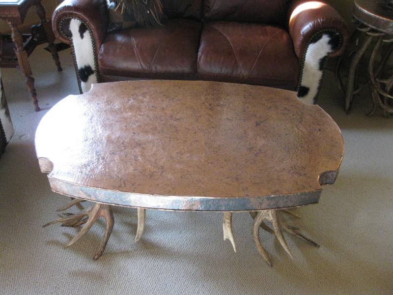 Acutech Metal Works Copper Plated Antler Coffee Table