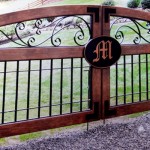 Monogram Metal Iron Driveway Gate