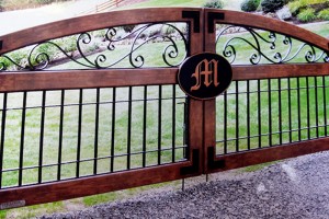 Monogram Metal Iron Driveway Gate